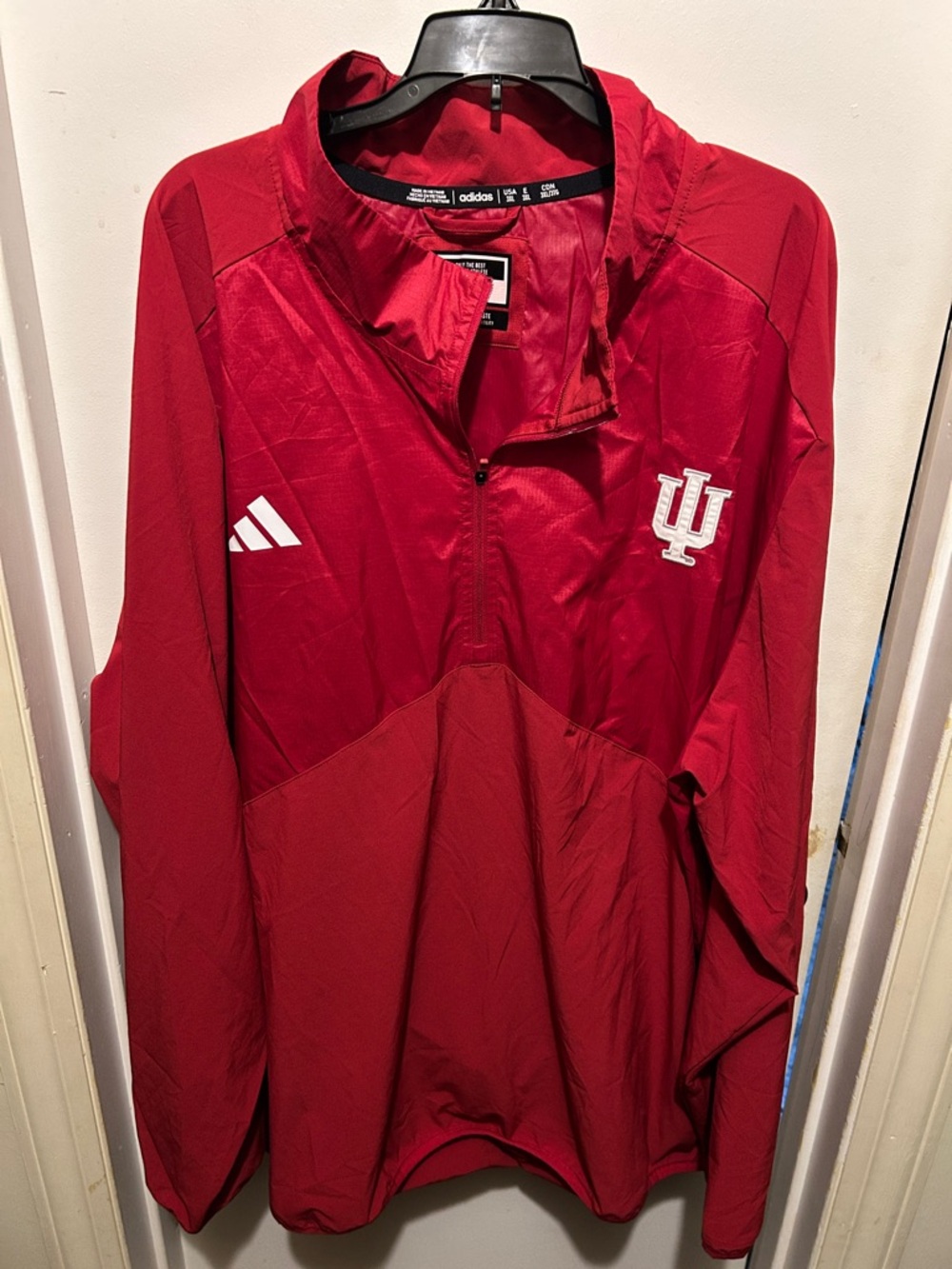 adidas Red Indiana University 1/4 Zip Pullover